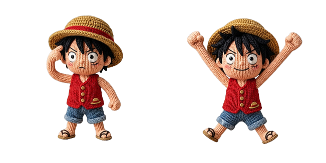 Cute Knitting Happy Luffy Straw Hat