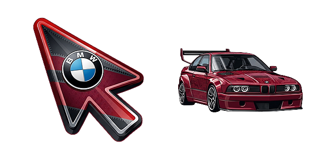 Red Sports Car BMW Logo