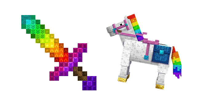 Minecraft Rainbow Horse & Rainbow Sword