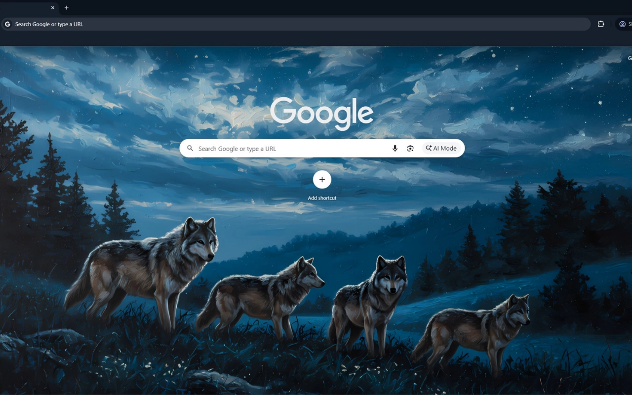 Wolves Howling at Moon