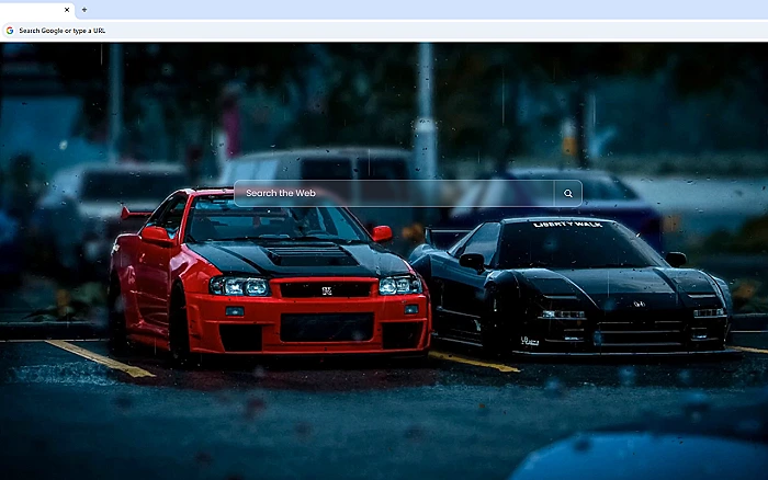 Honda NSX X Nissan GT-R R34 In The Rain Live Wallpaper