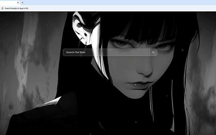 Goth Anime Girl Monochrome Live Wallpaper