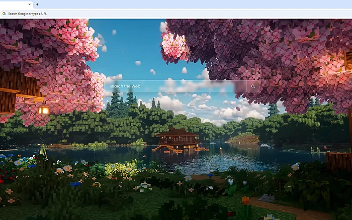 Cherry Blossom Lake House Minecraft Live Wallpaper