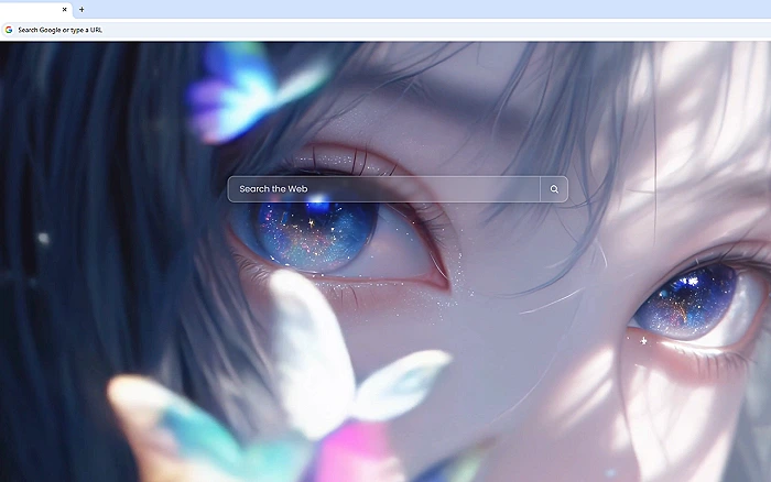 Butterflies Anime Girl Galaxy Eyes Live Wallpaper