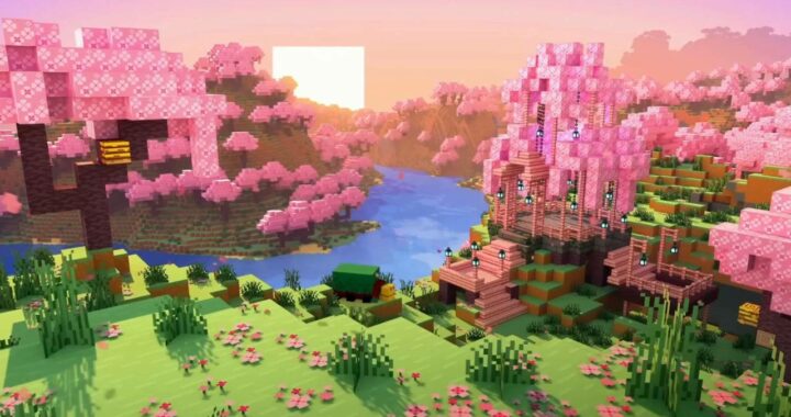 Minecraft Cherry Blossom Live Wallpaper