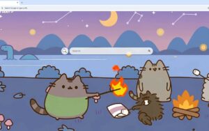 Pusheen Camping Live Wallpaper
